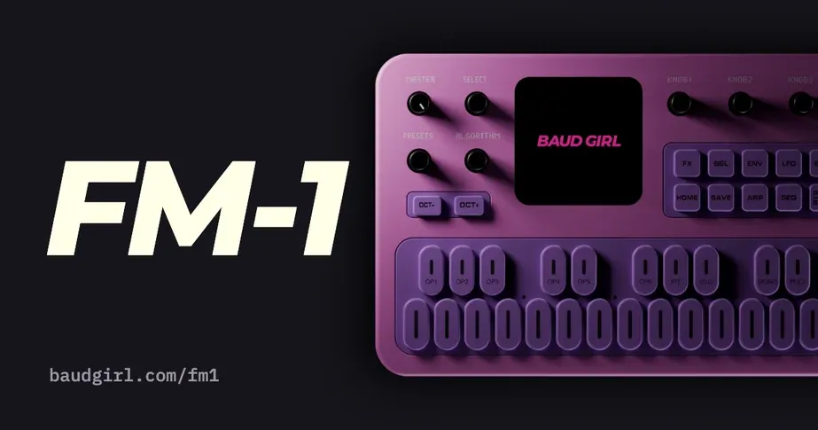 Baud Girl's FM1 render, with her name on the screen